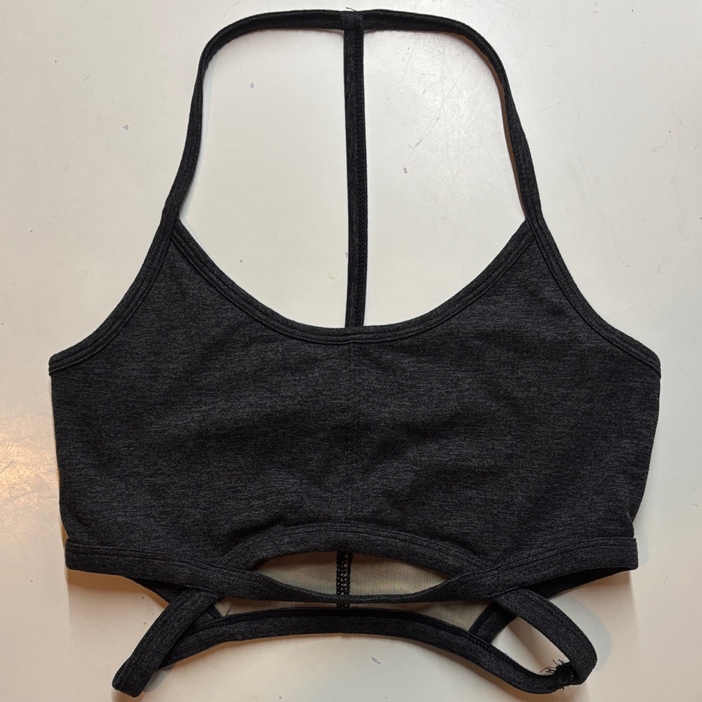 Vintage Free People movement Women's gray Strappy sports bra